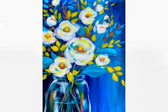 Paint Nite: Blue Magnolia Bouquet